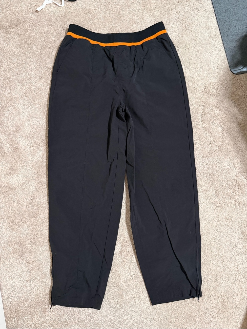 Topman Black Joggers with Orange Waistband